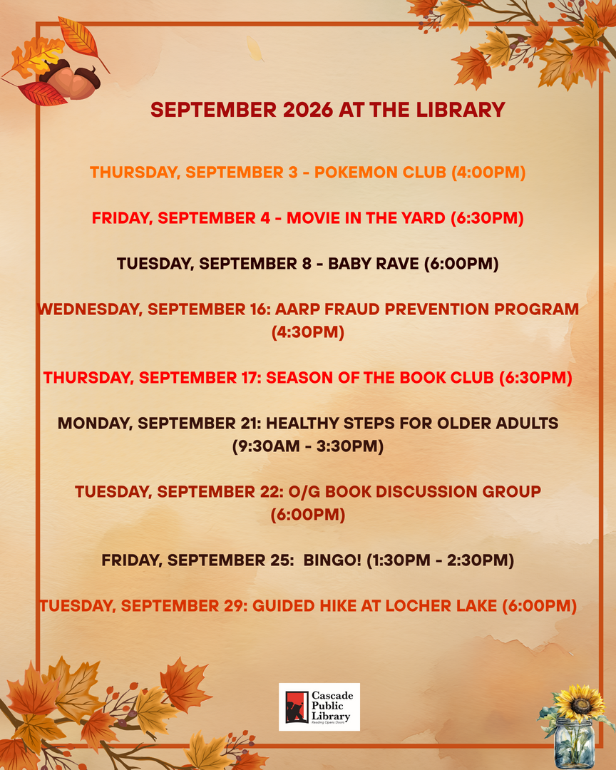 September 2026 Library Programs page 2
