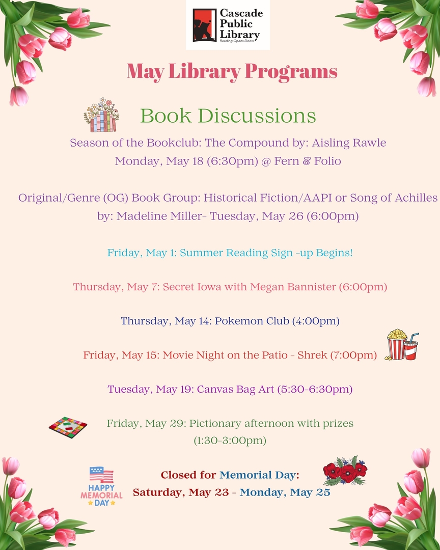 May 2026 Library Programs page 2